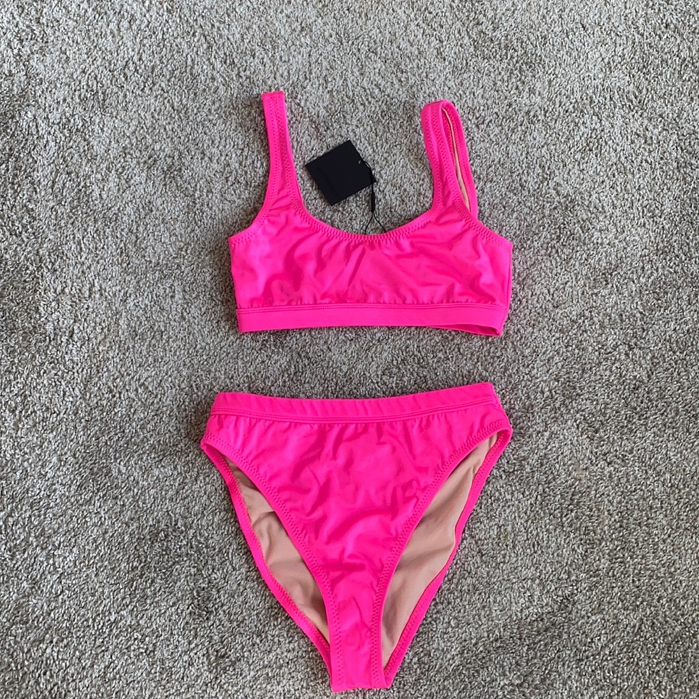 High waisted hot pink never worn bikini